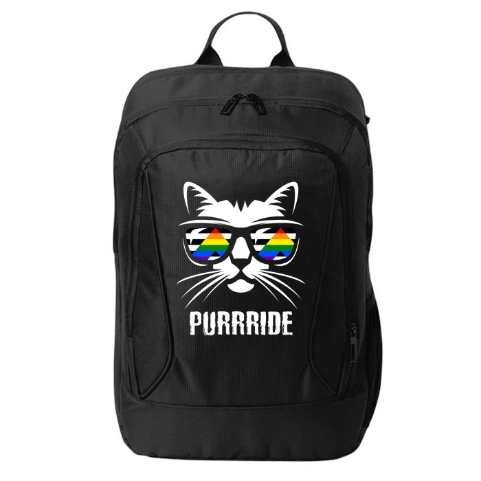 Straight Ally Pride Flag Cat Purrride Funny Straight Ally Gift City Backpack