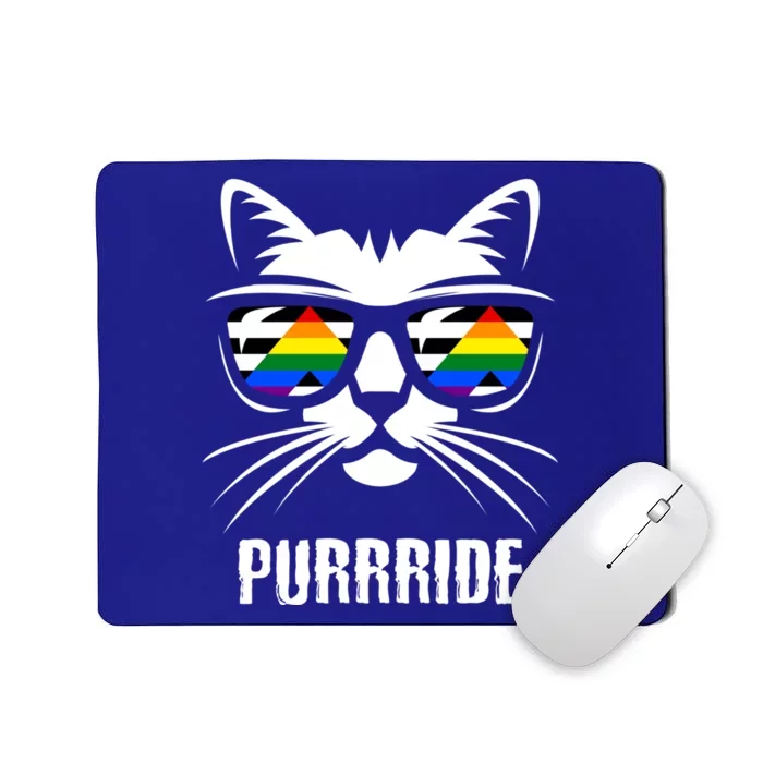 Straight Ally Pride Flag Cat Purrride Funny Straight Ally Gift Mousepad