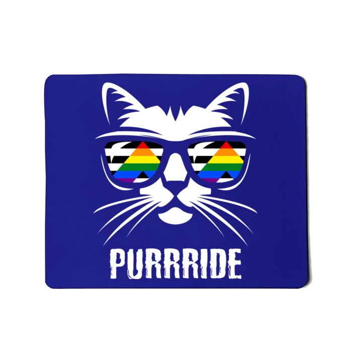 Straight Ally Pride Flag Cat Purrride Funny Straight Ally Gift Mousepad