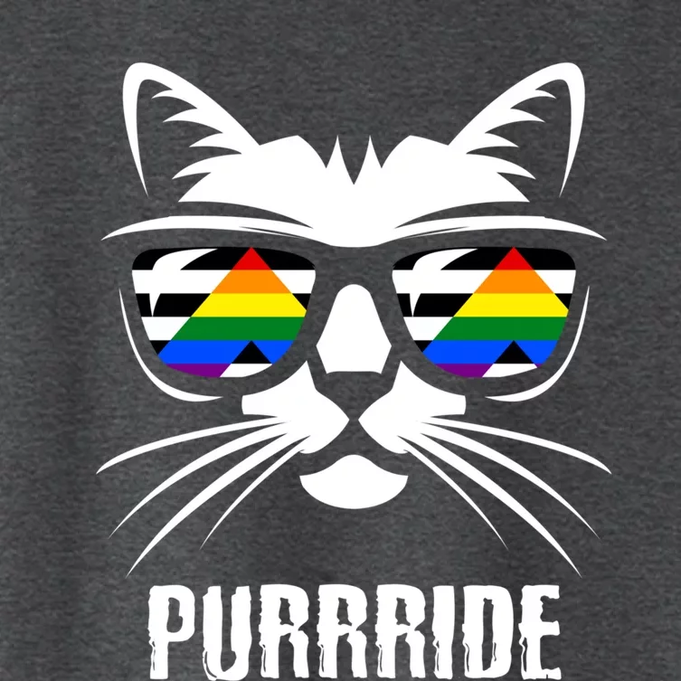 Straight Ally Pride Flag Cat Purrride Funny Straight Ally Gift Women's Crop Top Tee