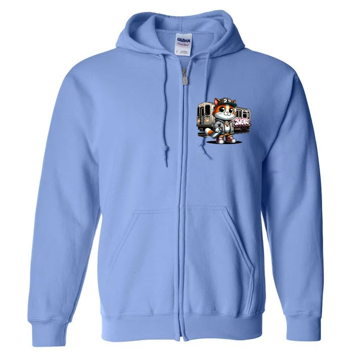 Spray And Purr: The Graffiti CatS Masterpiece Full Zip Hoodie