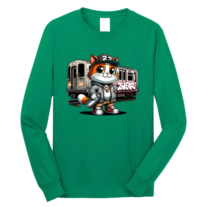 Spray And Purr: The Graffiti CatS Masterpiece Long Sleeve Shirt