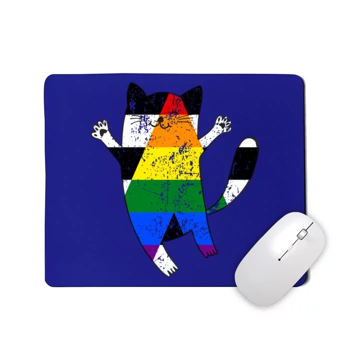 Straight Ally Pride Flag Funny Cat Straight Ally Gift Mousepad