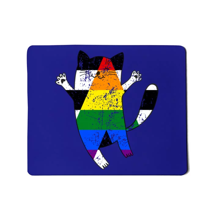 Straight Ally Pride Flag Funny Cat Straight Ally Gift Mousepad