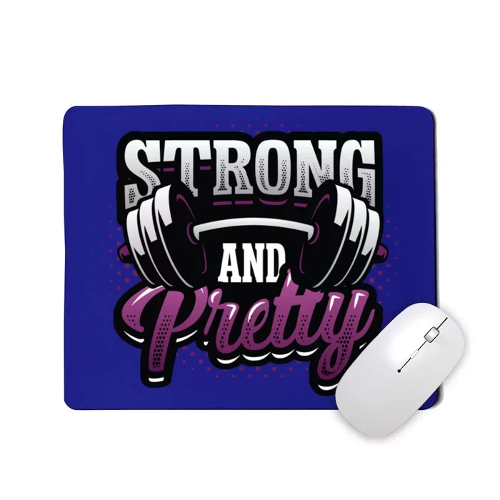 Strong And Pretty Female Bodybuilder Weightlifting Gift Mousepad