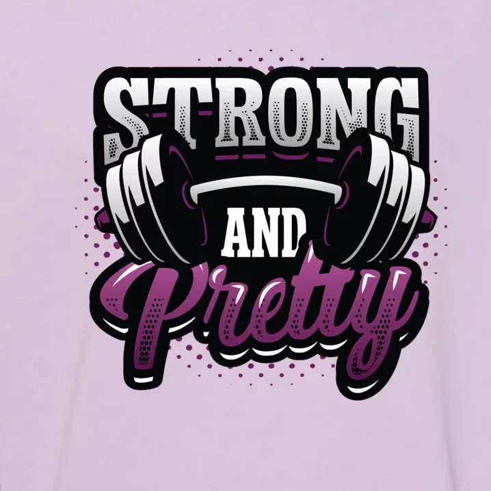 Strong And Pretty Female Bodybuilder Weightlifting Gift Garment-Dyed Sweatshirt