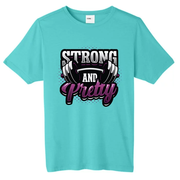 Strong And Pretty Female Bodybuilder Weightlifting Gift ChromaSoft Performance T-Shirt