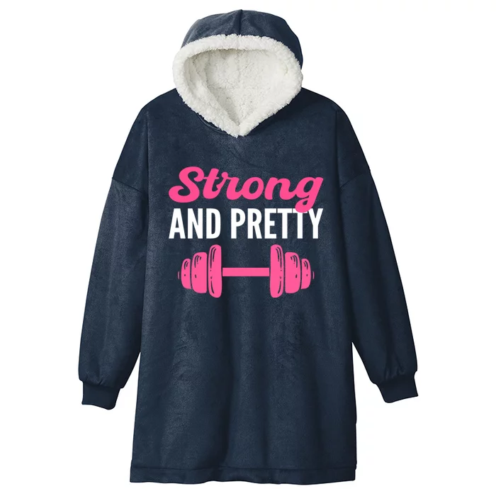 Strong And Pretty Fitness Coach Meaningful Gift Hooded Wearable Blanket