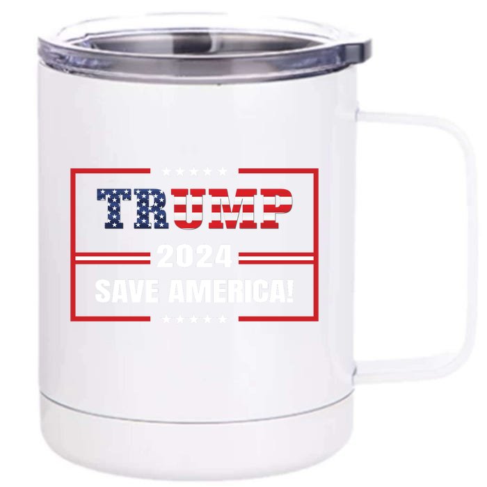 Save America Patriotic Theme Front & Back 12oz Stainless Steel Tumbler Cup