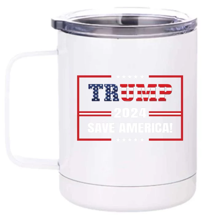 Save America Patriotic Theme Front & Back 12oz Stainless Steel Tumbler Cup