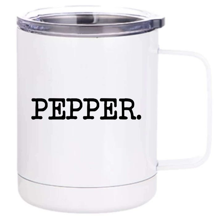 Salt And Pepper Shaker Funny Matching Halloween Gift Front & Back 12oz Stainless Steel Tumbler Cup