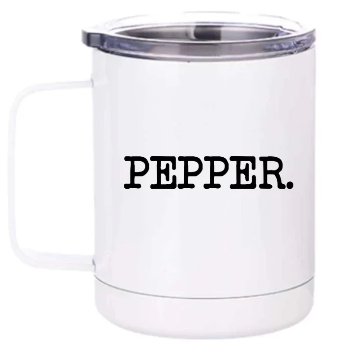 Salt And Pepper Shaker Funny Matching Halloween Gift Front & Back 12oz Stainless Steel Tumbler Cup