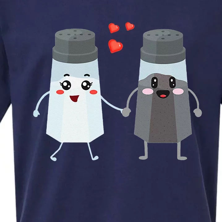 Salt And Pepper Shaker Couple Gift For Chefs And Cooks Sueded Cloud Jersey T-Shirt