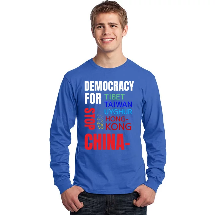 Support And Protest For Taiwan Democracy And Independence Great Gift Tall Long Sleeve T-Shirt