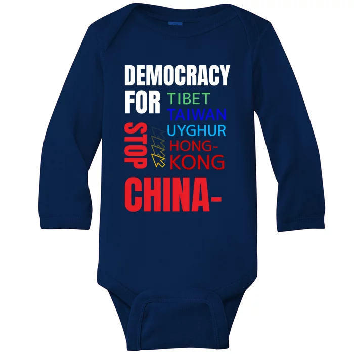 Support And Protest For Taiwan Democracy And Independence Great Gift Baby Long Sleeve Bodysuit