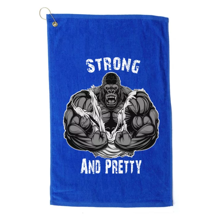 Strong And Pretty Funny Gym Workout Training Bodybuilding Gift Platinum Collection Golf Towel