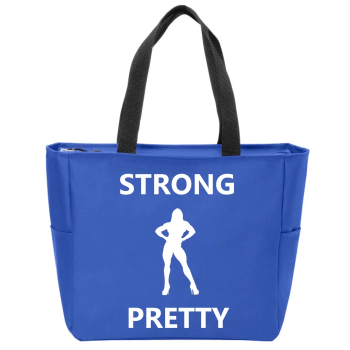 Strong And Pretty Cute Gift Zip Tote Bag