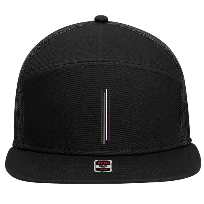 Subtle Asexual Pride Flag Pride Month 7 Panel Mesh Trucker Snapback Hat