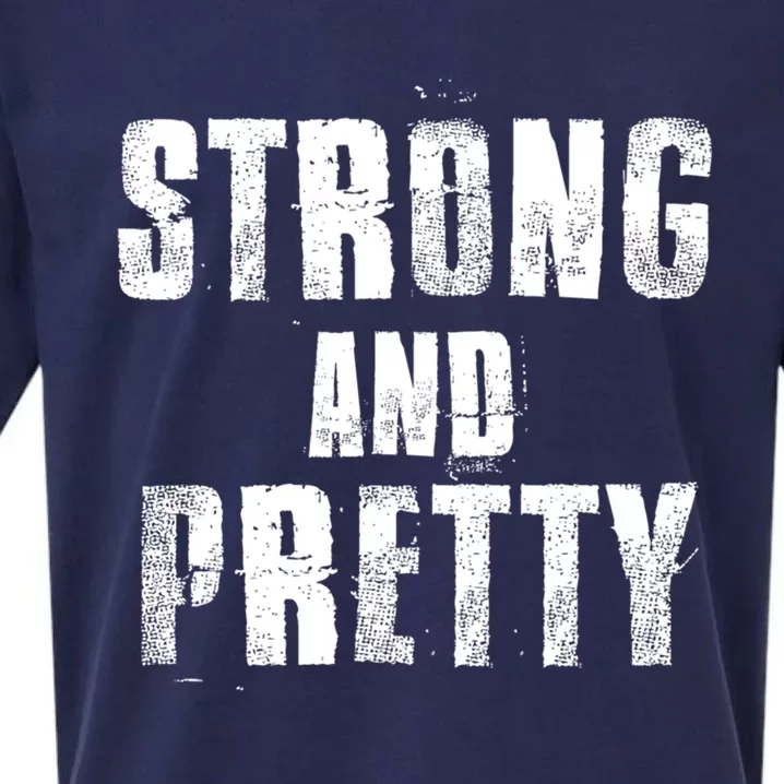 Strong And Pretty Gym Fitness Motivation Cute Gift Sueded Cloud Jersey T-Shirt