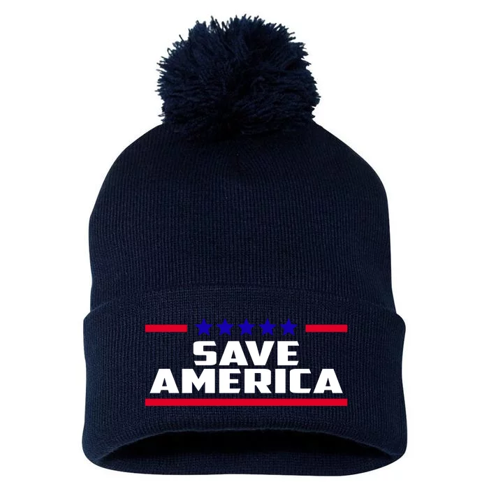 Save America Political Election Pom Pom 12in Knit Beanie