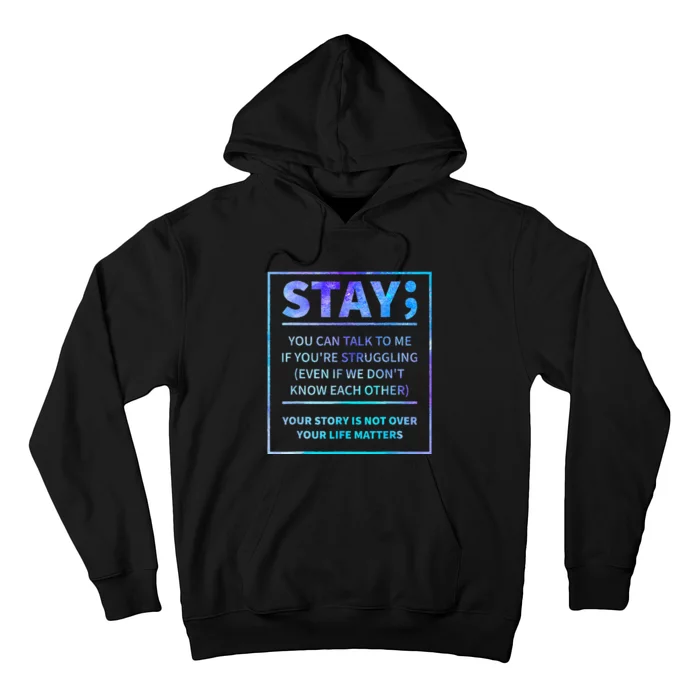 Suicide Awareness Prevention Semicolon Mental Health Hoodie