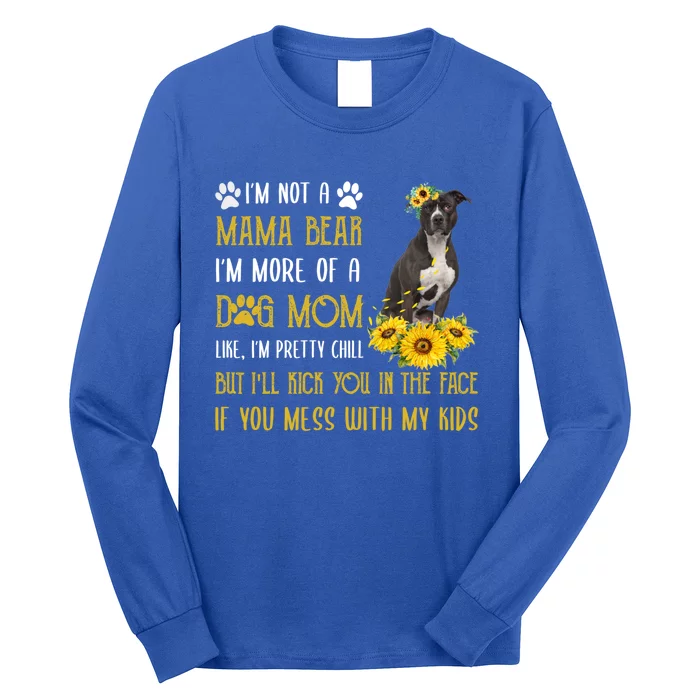 Sunflower American Pit Bull Mom Mothers Day Dog Mom Great Gift Long Sleeve Shirt