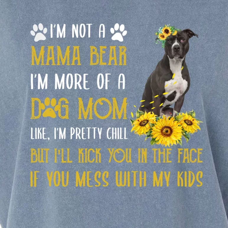 Sunflower American Pit Bull Mom Mothers Day Dog Mom Great Gift Garment-Dyed Women's Muscle Tee