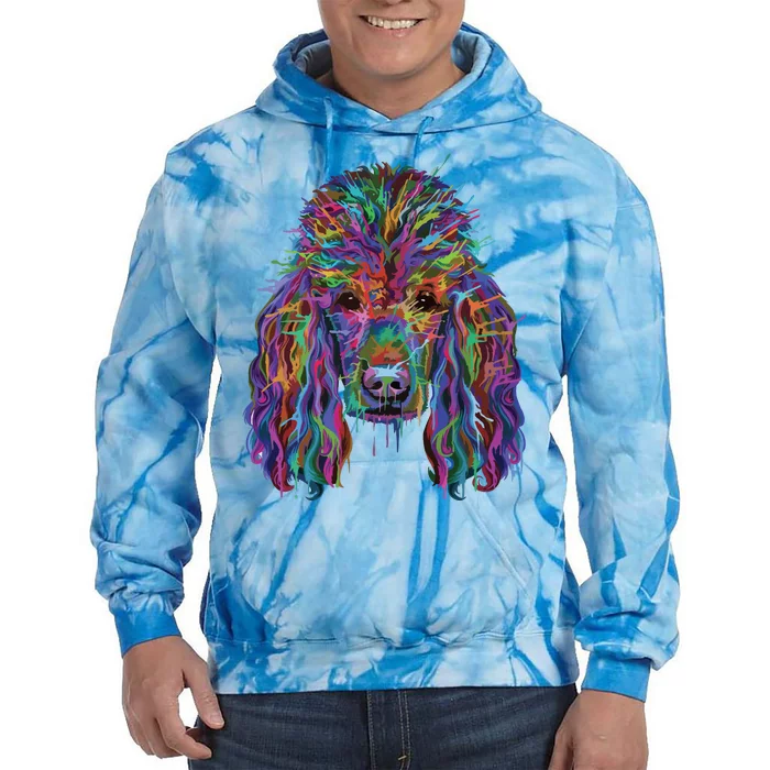 Splash Art Poodle Long Sleeve Poodle Owners Gifts Long Sleeve T Tie Dye Hoodie