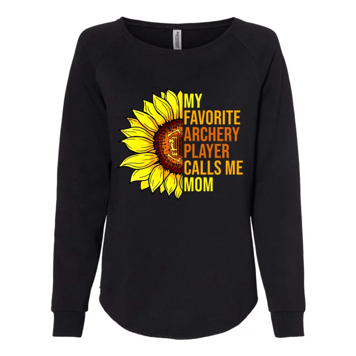 Sunflower Archery Player Calls Me Mom Mothers Day Great Gift Womens California Wash Sweatshirt