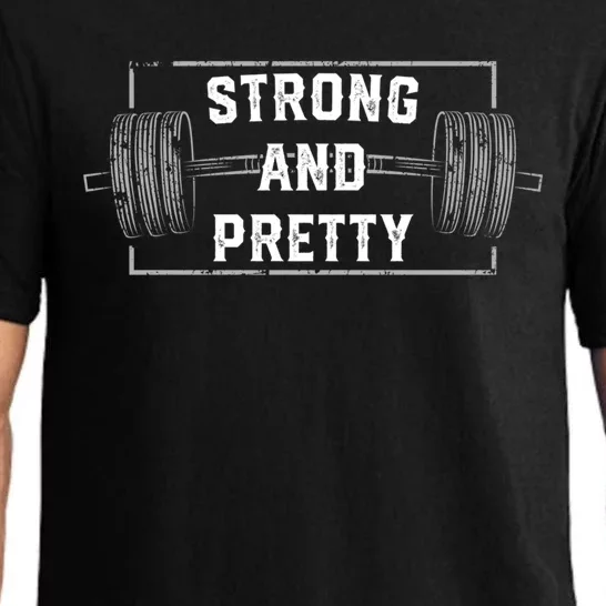 Strong And Pretty Funny Gym Quotes Gift Pajama Set