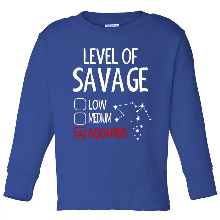 Savage Aquarius Queen Zodiac Birthday Print Cute Gift Toddler Long Sleeve Shirt