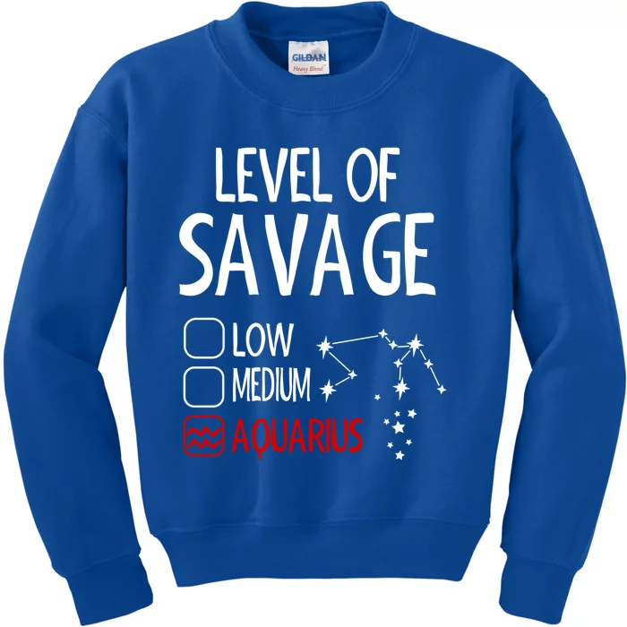 Savage Aquarius Queen Zodiac Birthday Print Cute Gift Kids Sweatshirt