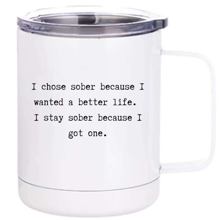 Sober Anniversary Quote T AA NA Recovery Anniversary Quote Front & Back 12oz Stainless Steel Tumbler Cup