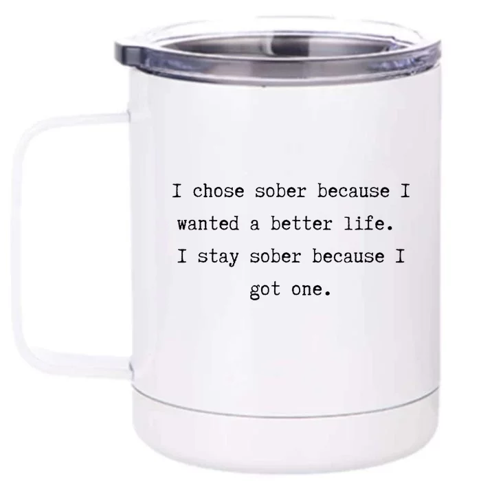 Sober Anniversary Quote T AA NA Recovery Anniversary Quote Front & Back 12oz Stainless Steel Tumbler Cup