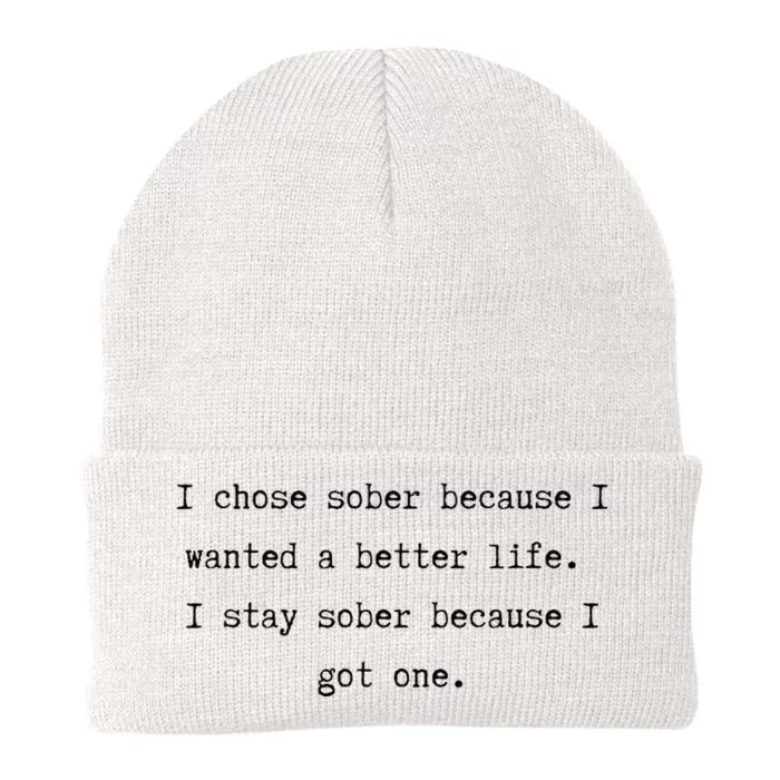 Sober Anniversary Quote T AA NA Recovery Anniversary Quote Knit Cap Winter Beanie