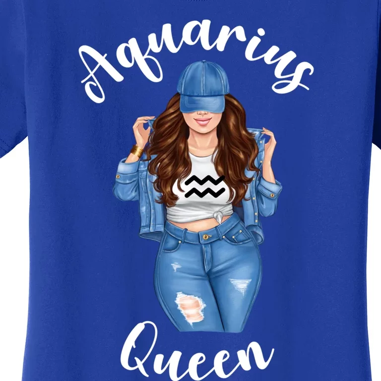 Streetwise Aquarius Queen Brunette Sexy January February Gift Women's T-Shirt