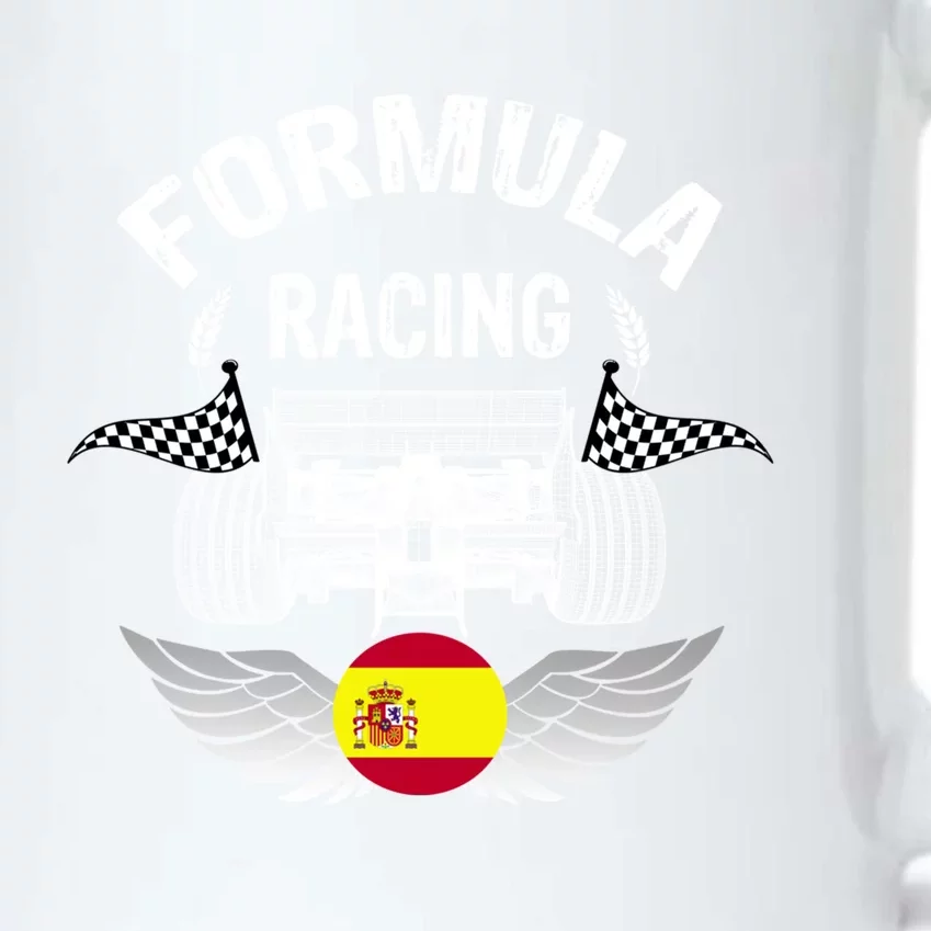 Spanish Auto Race Spain Flag Formula Racing Car Blueprint Gift Black Color Changing Mug