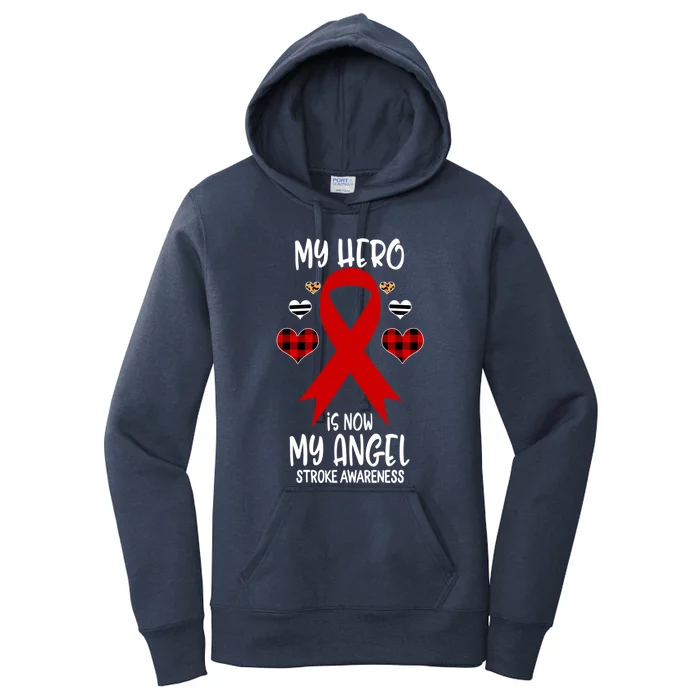 Stroke Awareness Remembrance Hero Is Now My Angel Cute Gift Women's Pullover Hoodie