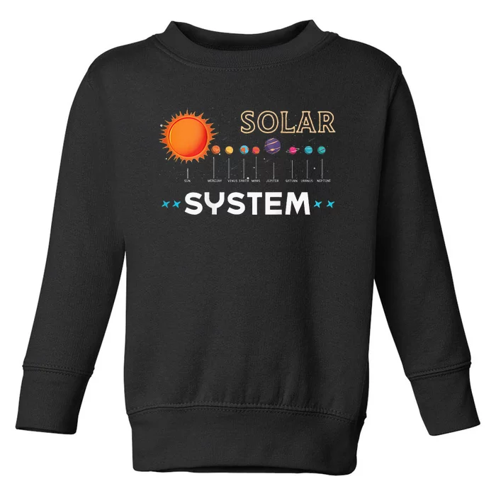 Space and Rocket BACKPRINT Design for Solar System Toddler Sweatshirt