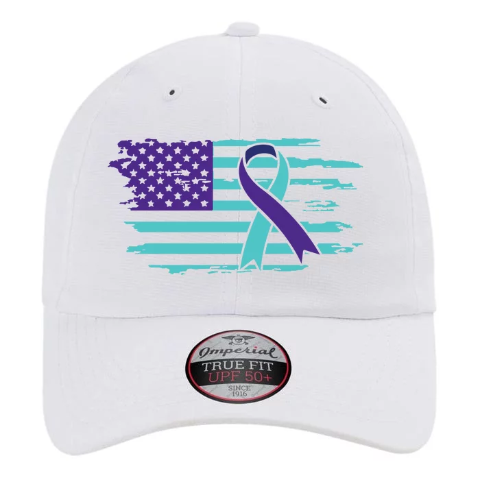 Suicide Awareness Ribbon American Flag The Original Performance Cap