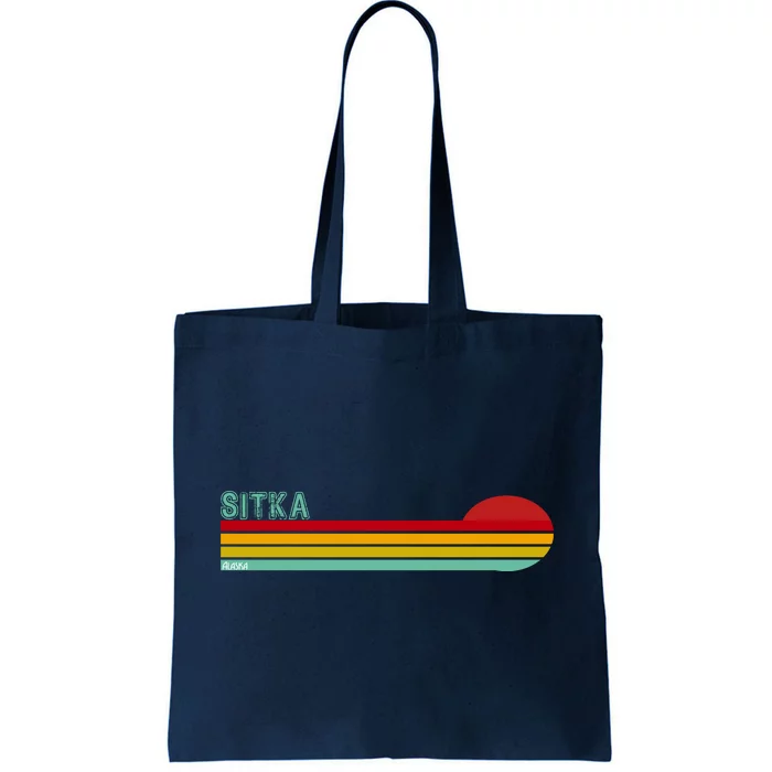 Sitka Alaska Retro Sunset Tote Bag