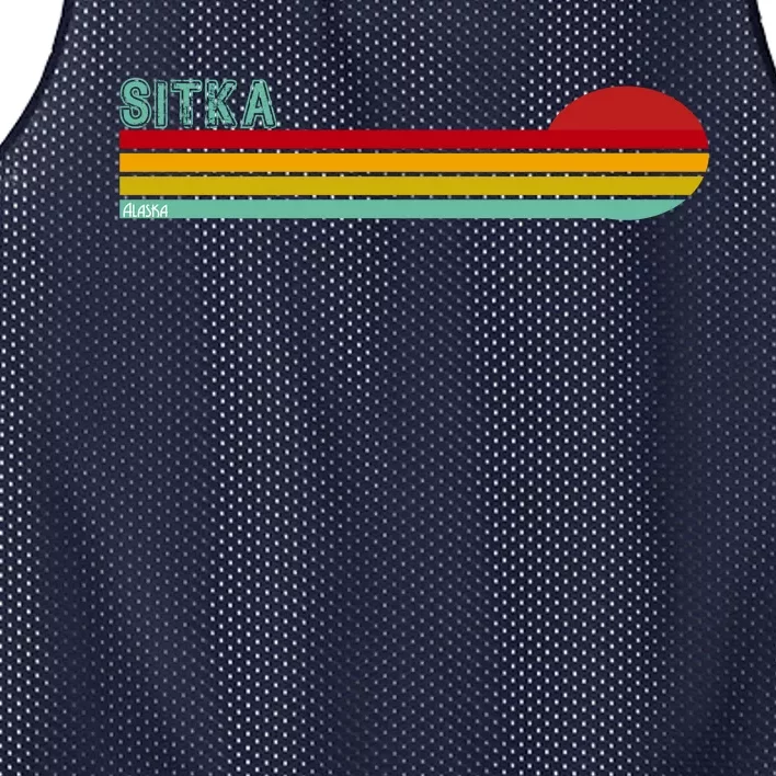 Sitka Alaska Retro Sunset Mesh Reversible Basketball Jersey Tank