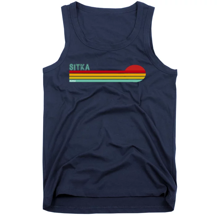 Sitka Alaska Retro Sunset Tank Top