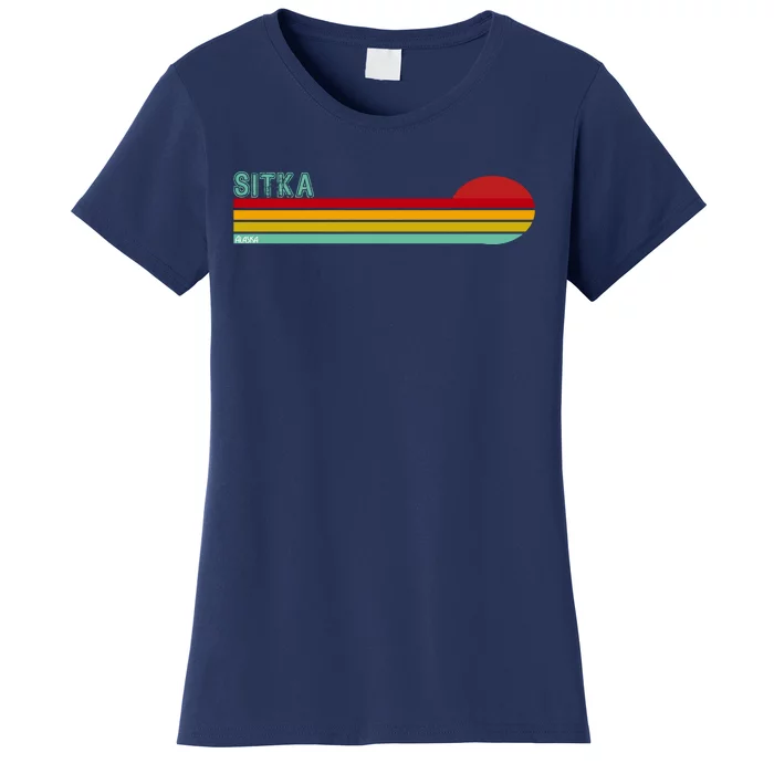 Sitka Alaska Retro Sunset Women's T-Shirt