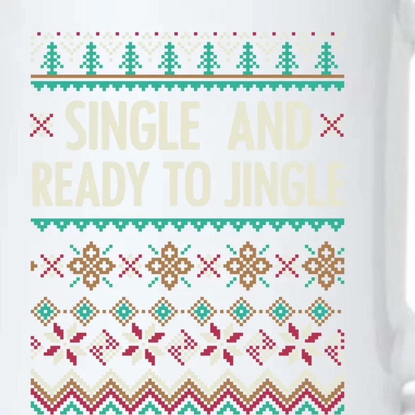 Single And Ready To Jingle Ugly Sweater Christmas Gift Black Color Changing Mug