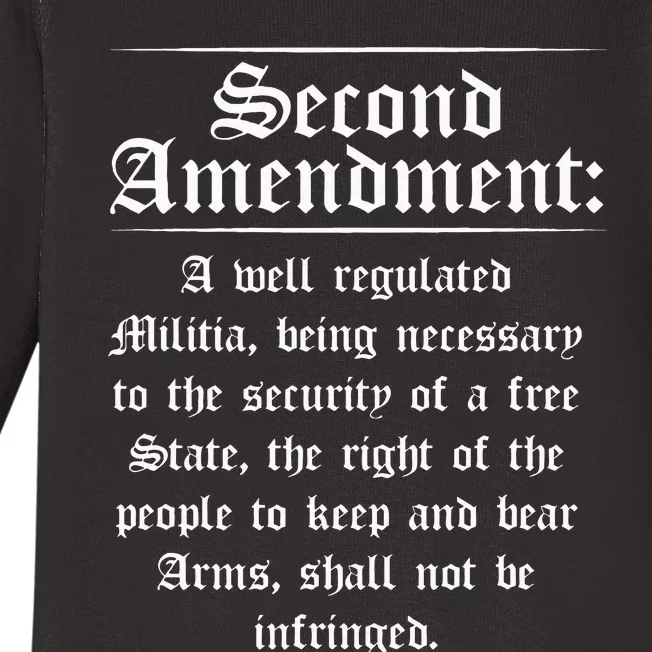 Second Amendment Rights Proud 2a Pro Gun Rights American Baby Long Sleeve Bodysuit