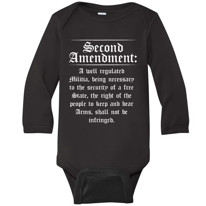 Second Amendment Rights Proud 2a Pro Gun Rights American Baby Long Sleeve Bodysuit