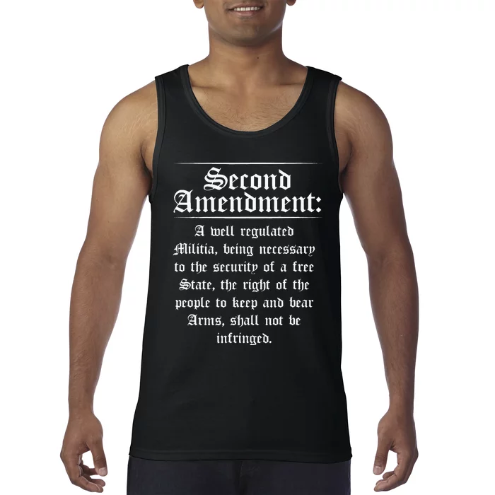 Second Amendment Rights Proud 2a Pro Gun Rights American Tank Top