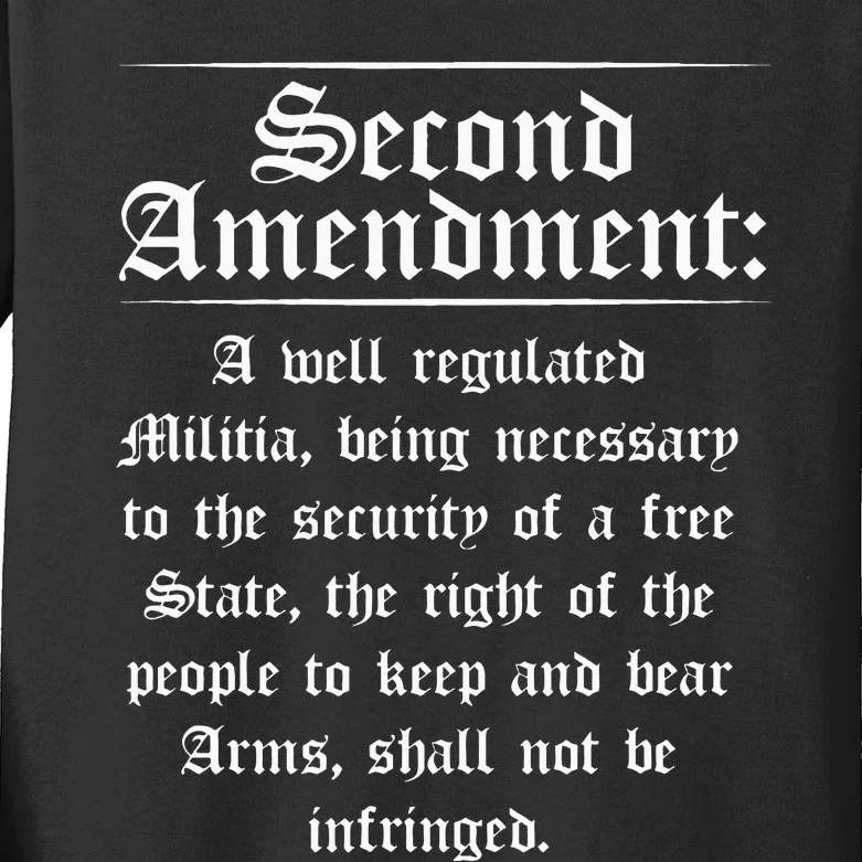 Second Amendment Rights Proud 2a Pro Gun Rights American Kids Long Sleeve Shirt