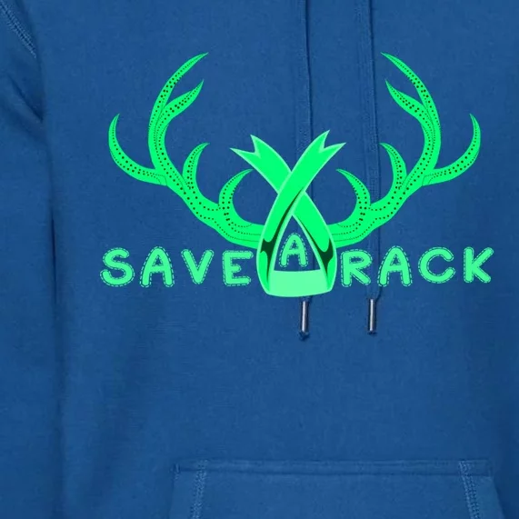 Save A Rack Cute Gift Pink Breast Cancer Awareness Antlers Gift Premium Hoodie